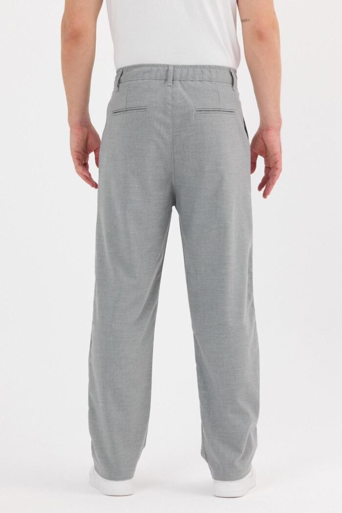 Çift Pileli Baggy Gri Pantolon