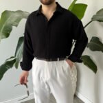 Müslin Kumaş Gömlek Siyah